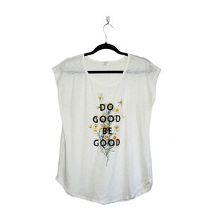 Maurices Ivory White Do Good Be Good Sunflower Graphic Tee Small Women’s